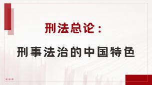 刑法总论：刑事法治的中国特色 数字课程
